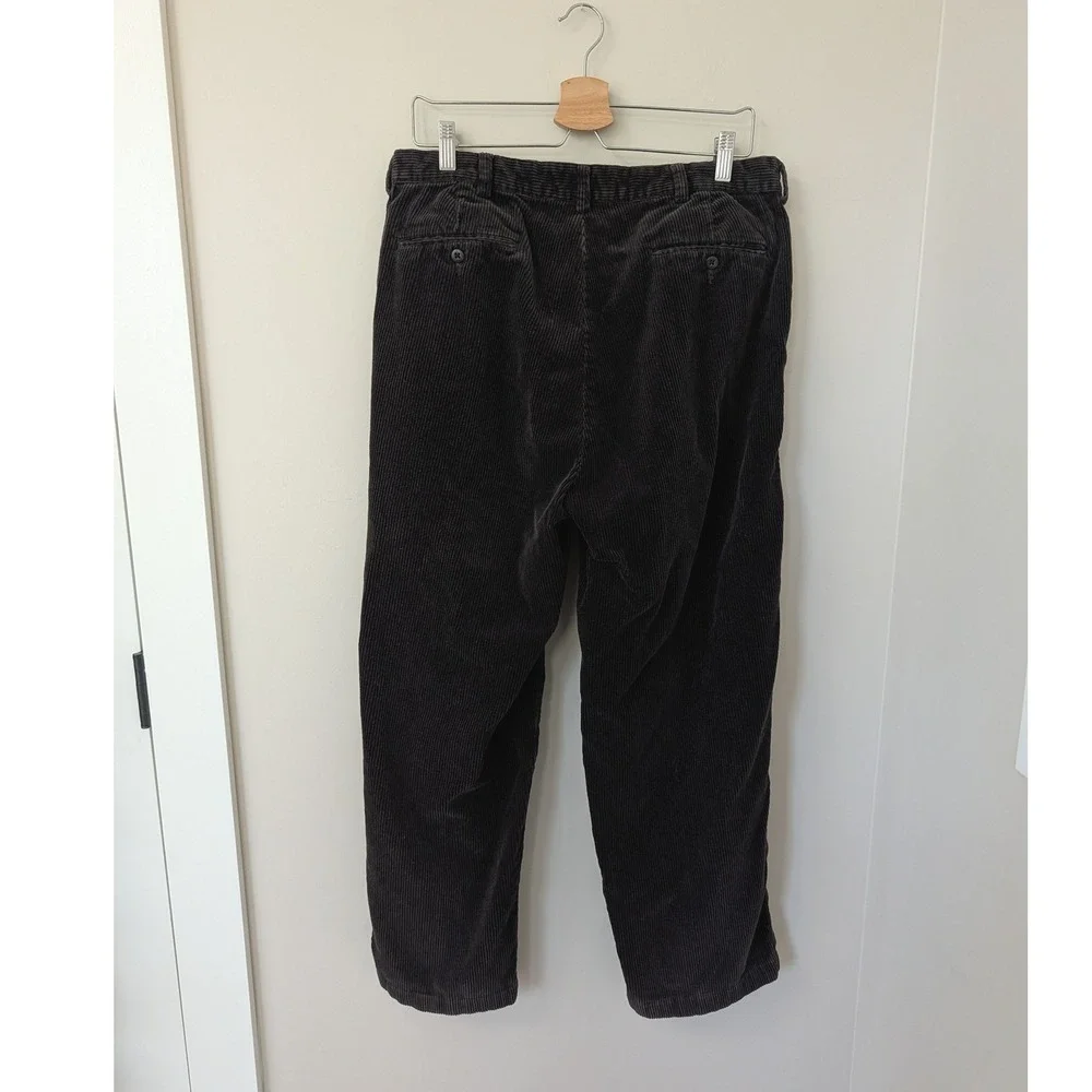 Vintage Polo Ralph Lauren Andrew Pant Mens‎ Brown Corduroy Pleated Trousers